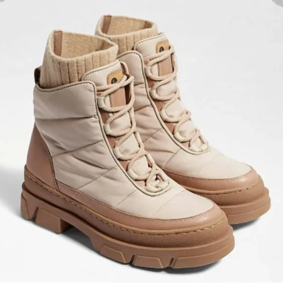 Sam Edelman Tabitha Puffer Lace Up Boot Moonbeam 8.5 - Picture 1 of 11
